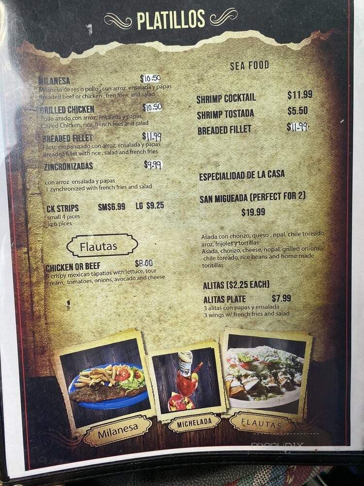 El Rincon De San Miguel - San Angelo, TX menu_pic