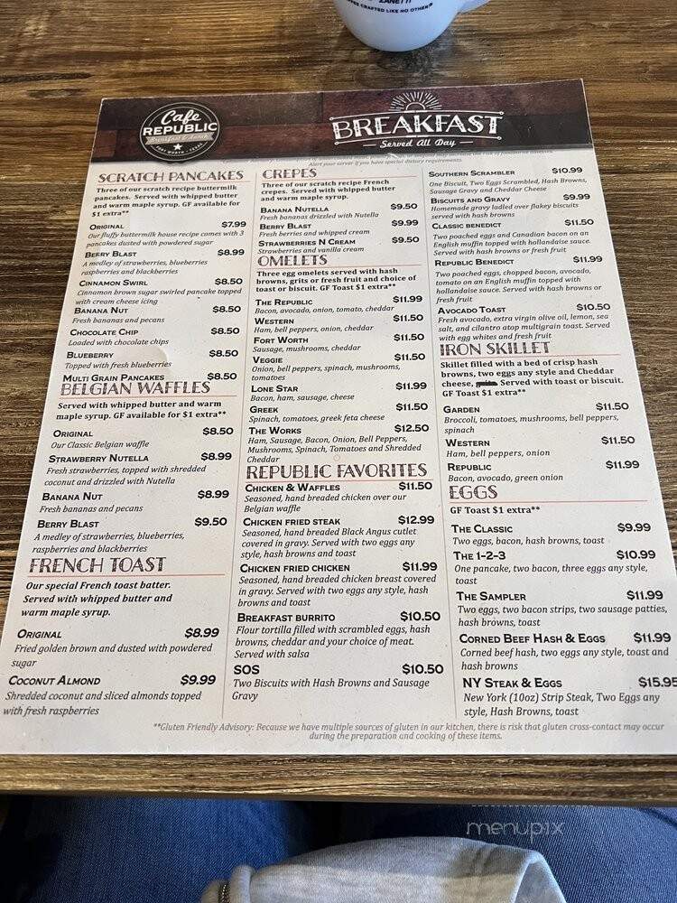 Cafe Republic - Fort Worth, TX menu_pic