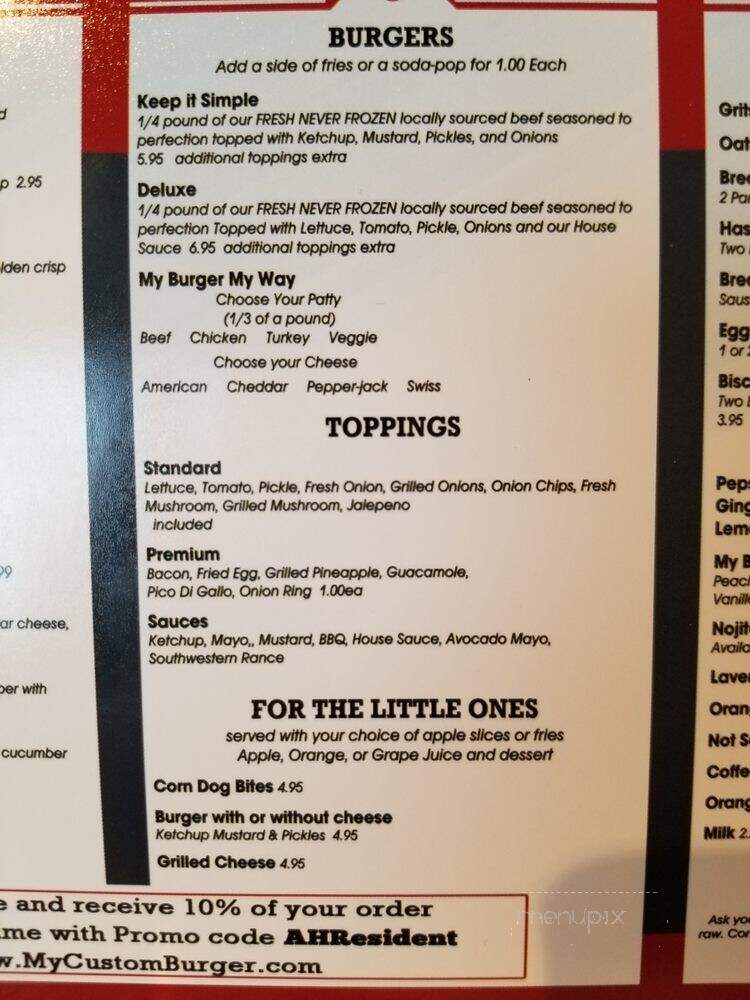 Build A Burger - Auburn Hills, MI menu_pic