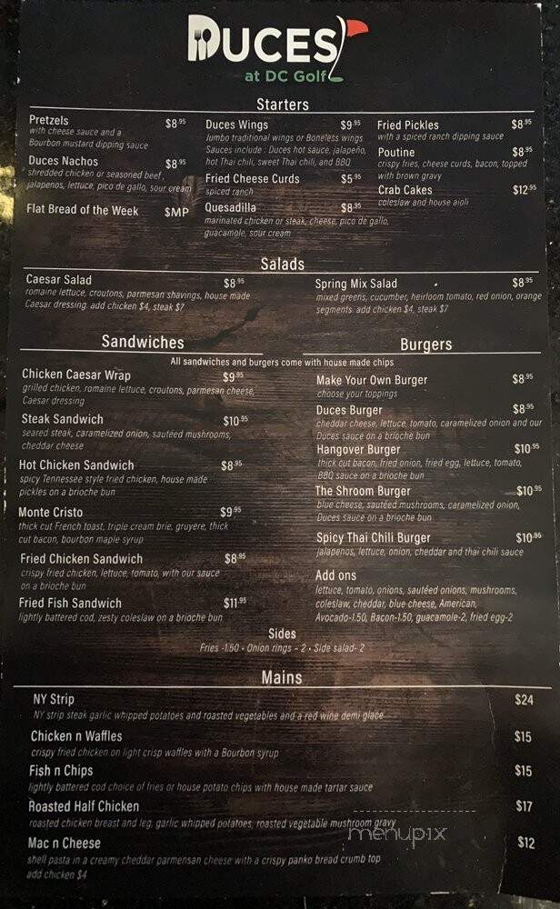 Duces - Poughkeepsie, NY menu_pic