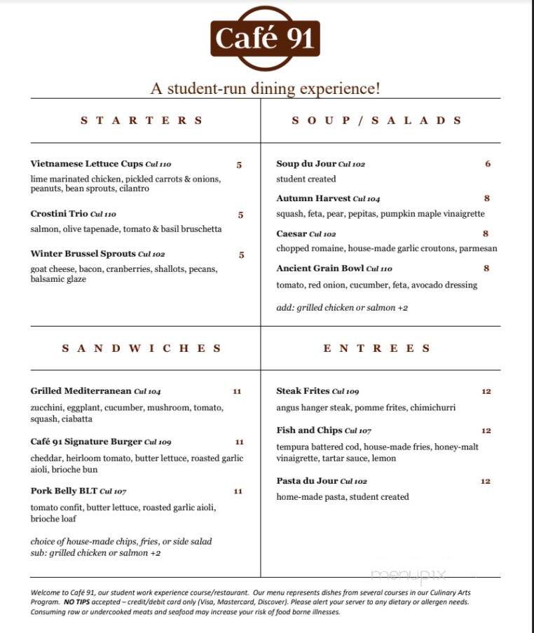 Cafe 91 - Walnut, CA menu_pic
