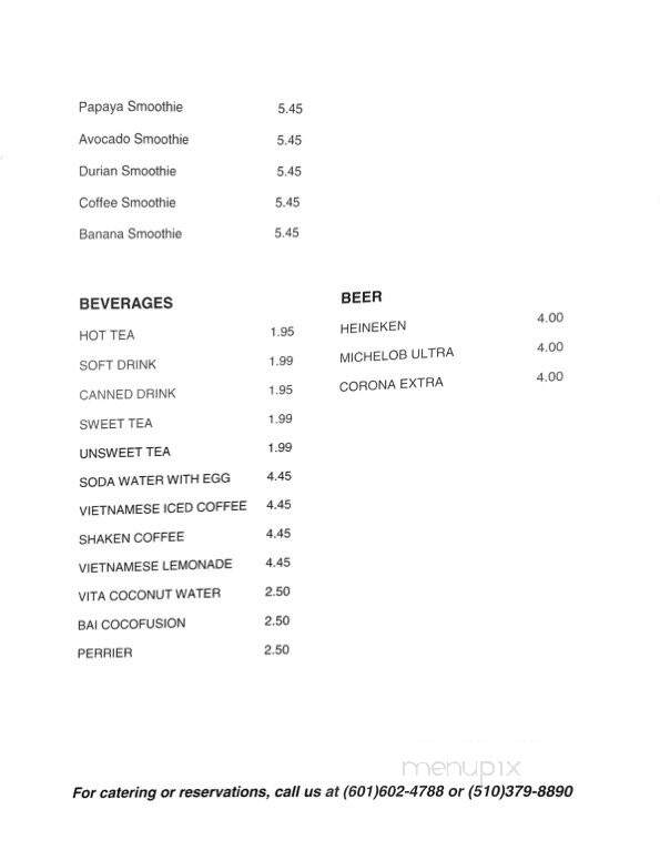 Pho Saigon - Hattiesburg, MS menu_pic