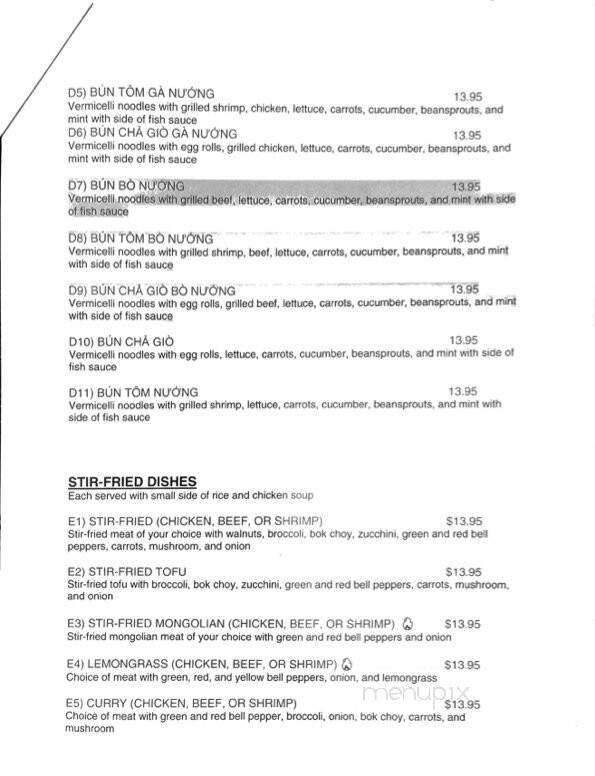 Pho Saigon - Hattiesburg, MS menu_pic