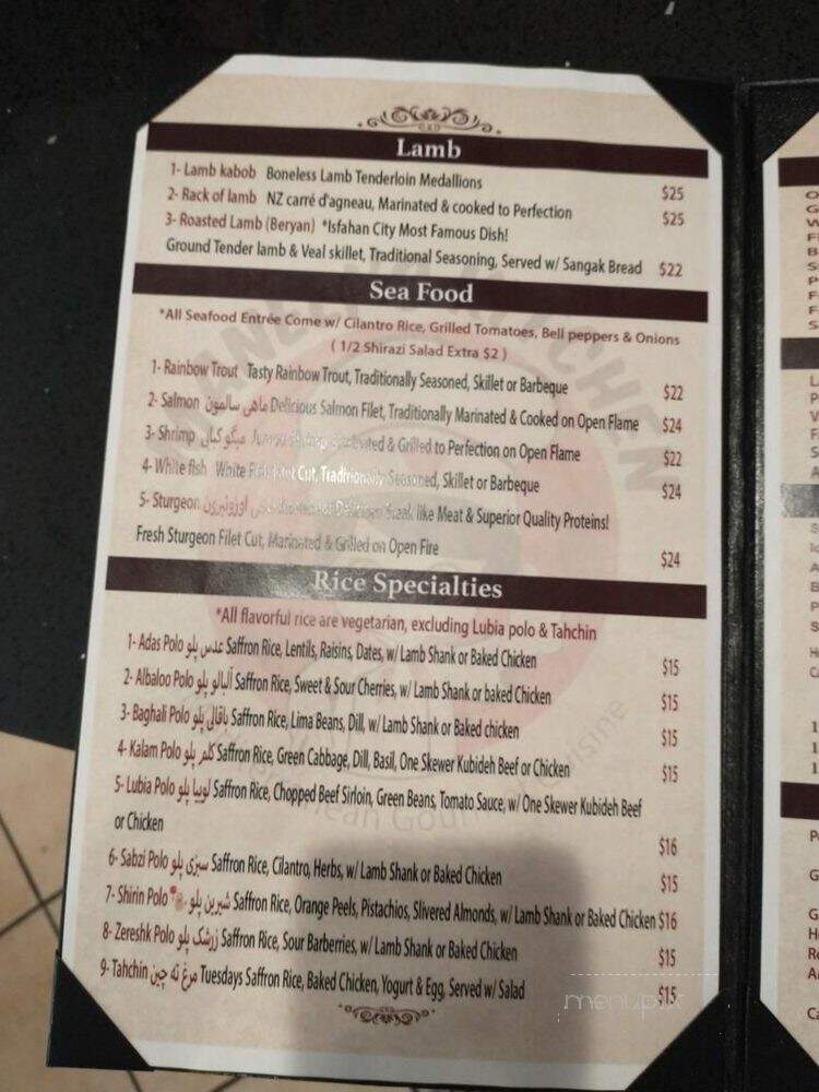 Maneli's Kitchen - Los Angeles, CA menu_pic