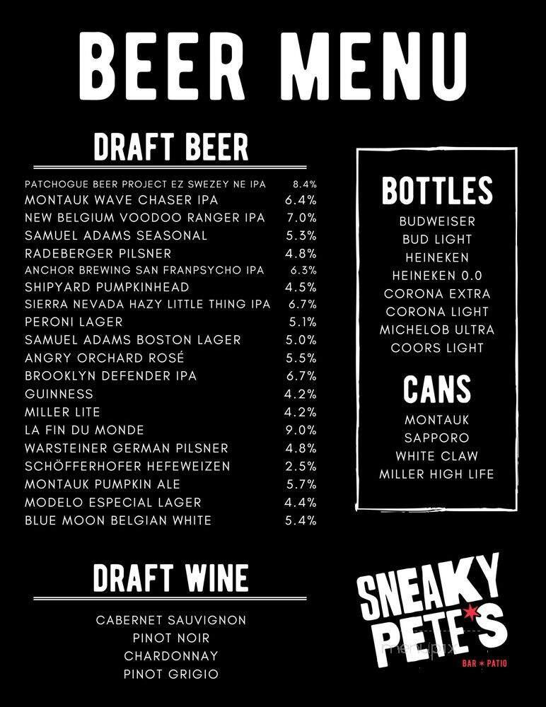 Sneaky Pete's - Patchogue, NY menu_pic