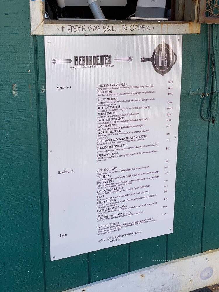 Bernadette 's - Queens, NY menu_pic