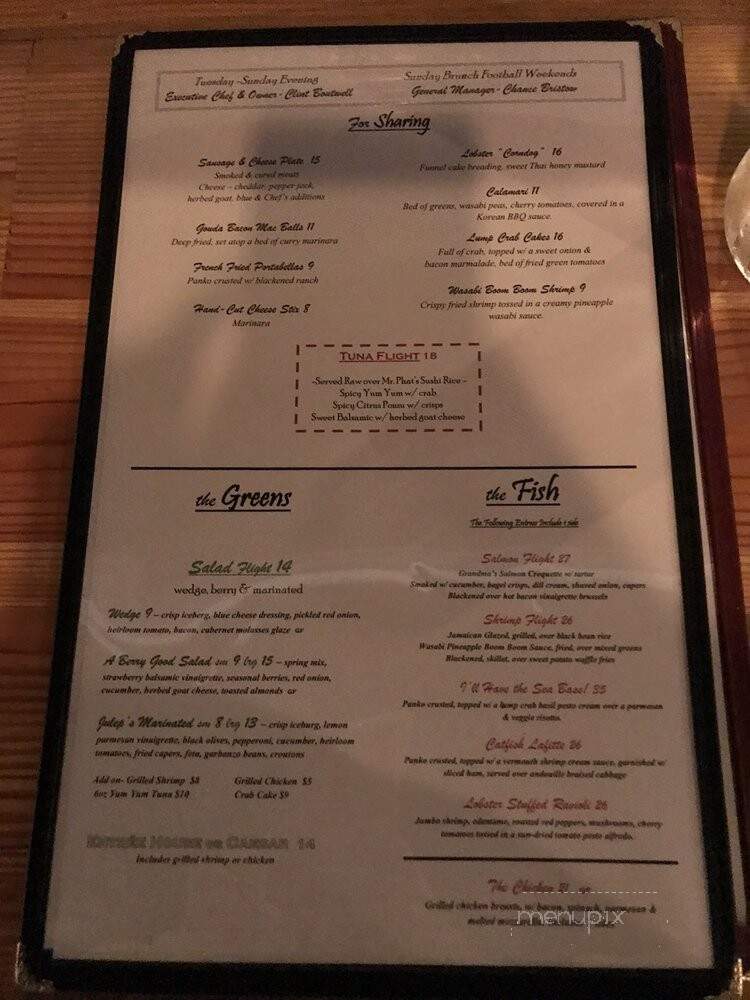 Juleps Steakhouse & Flights - Oxford, MS menu_pic