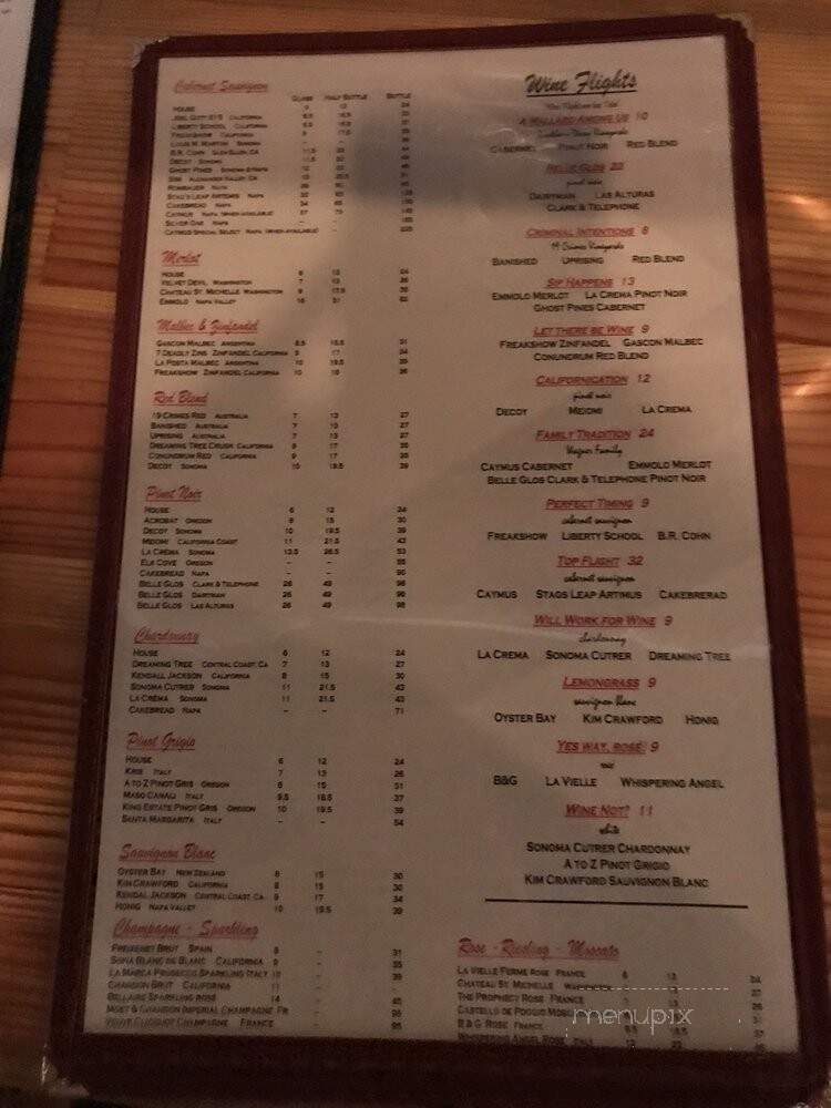 Juleps Steakhouse & Flights - Oxford, MS menu_pic