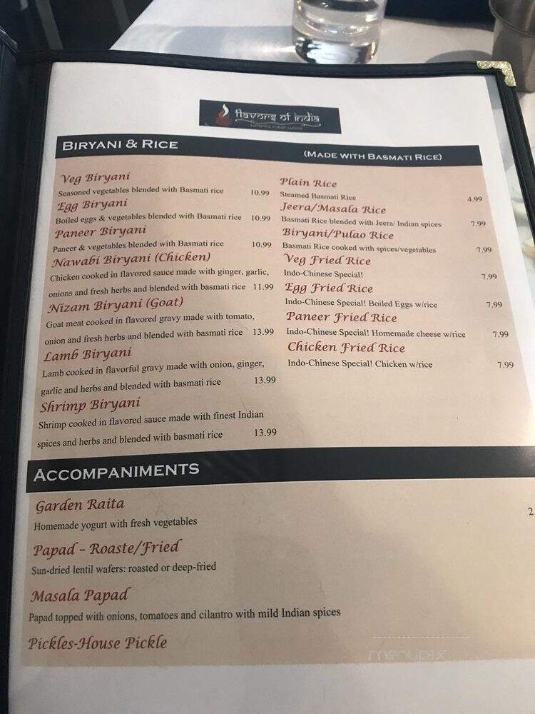 Flavors Of India - Columbus, IN menu_pic