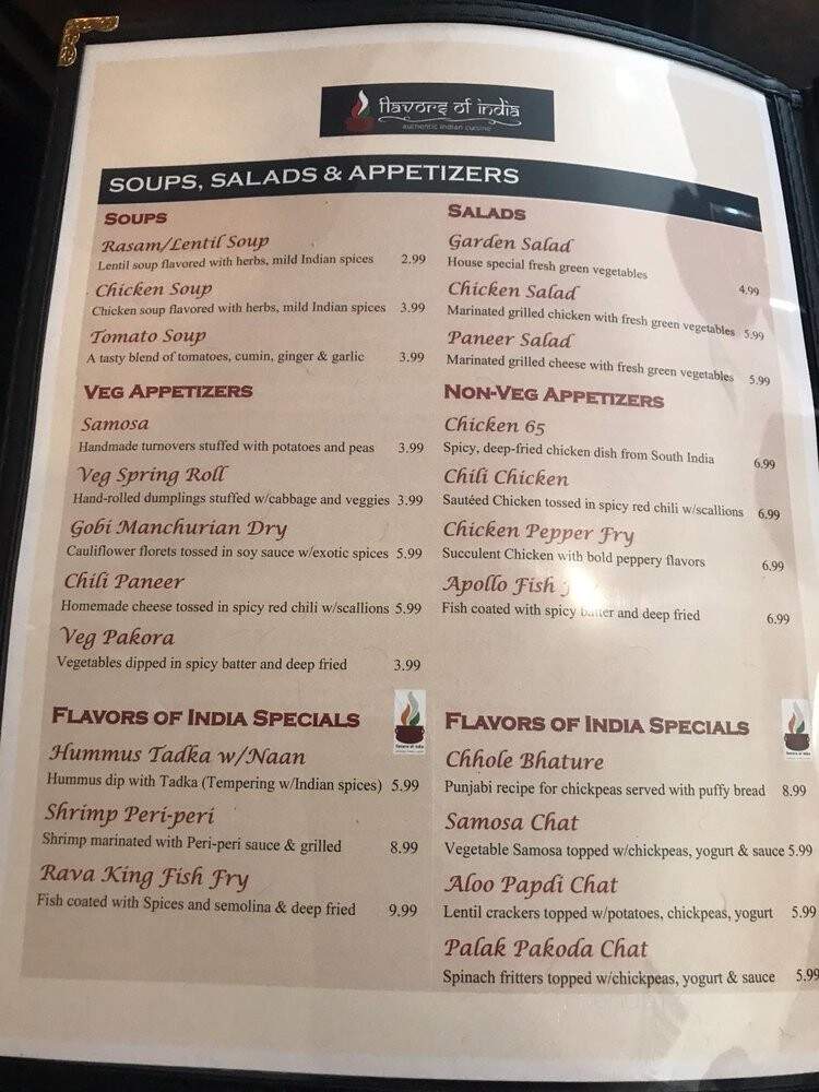 Flavors Of India - Columbus, IN menu_pic