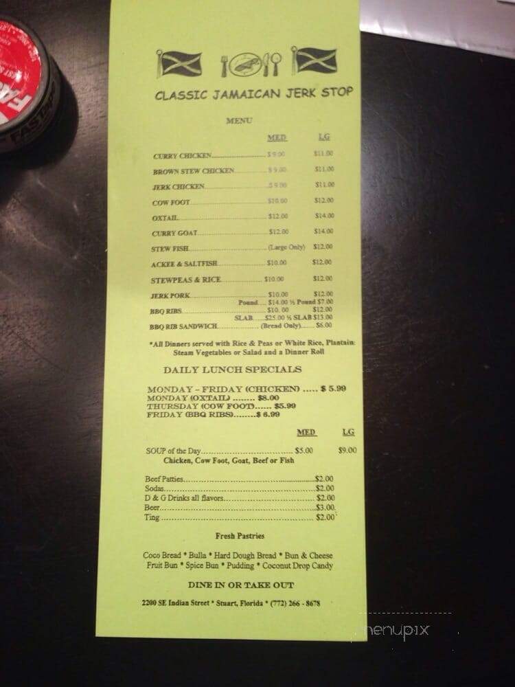 Classic Jamaican Jerk Stop - Palm City, FL menu_pic