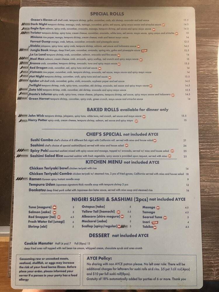 Oh Sushi - Des Moines, IA menu_pic