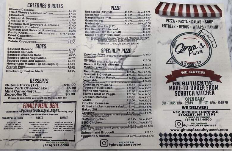 Ginos Pizza Syosset - Syosset, NY menu_pic