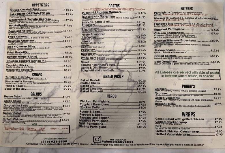 Ginos Pizza Syosset - Syosset, NY menu_pic