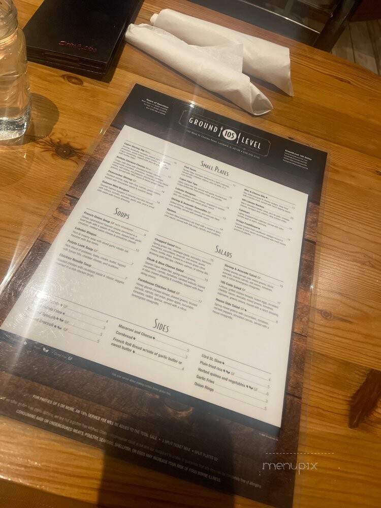 Ground Level 105 - Lombard, IL menu_pic