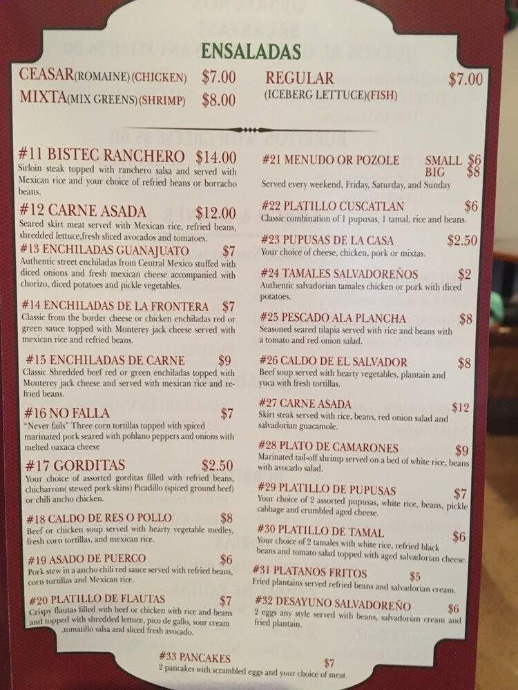 Asaderos - Lancaster, TX menu_pic