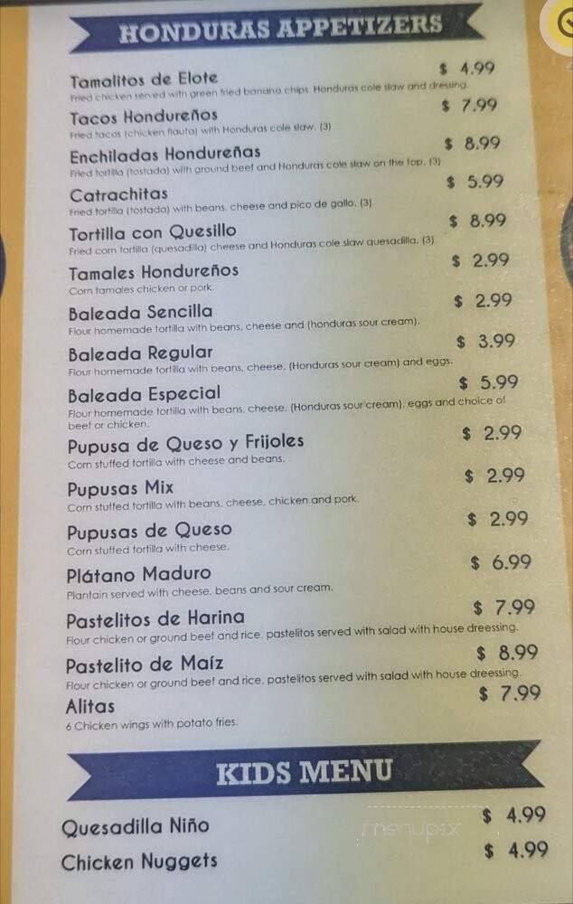 Merendero La Catrachitas - St. Louis, MO menu_pic