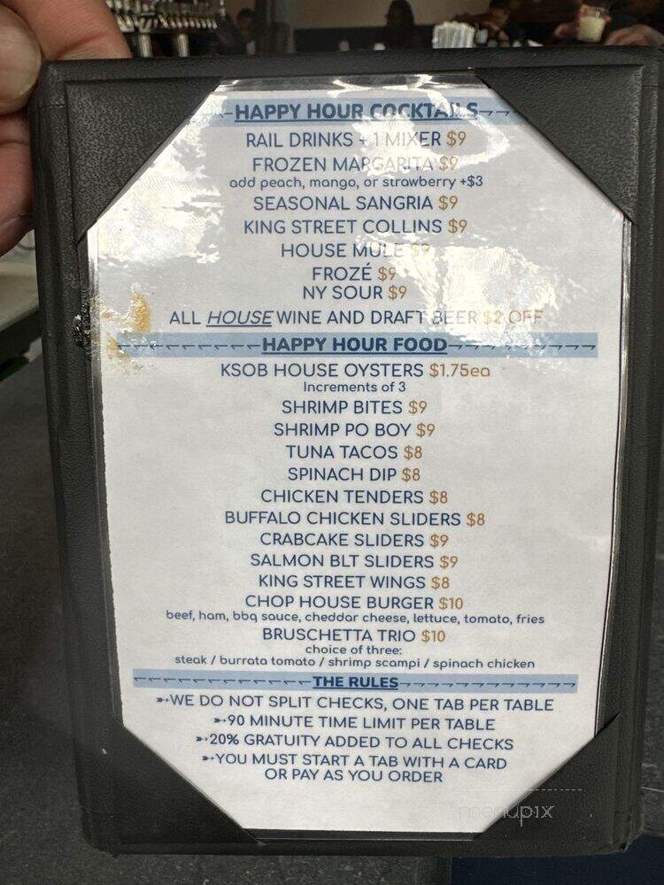 King Street Oyster Bar - Washington, DC menu_pic
