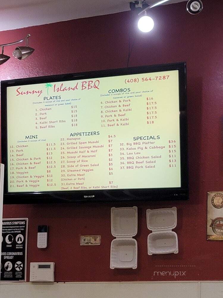 Sunny Island BBQ - San Jose, CA menu_pic