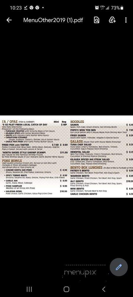 Fatboy's - Kaneohe, HI menu_pic