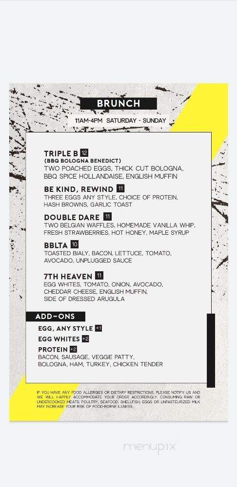 Unplugged - Birmingham, AL menu_pic