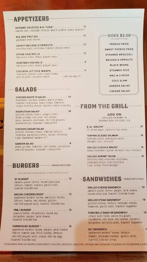 Table 97 - Mishawaka, IN menu_pic