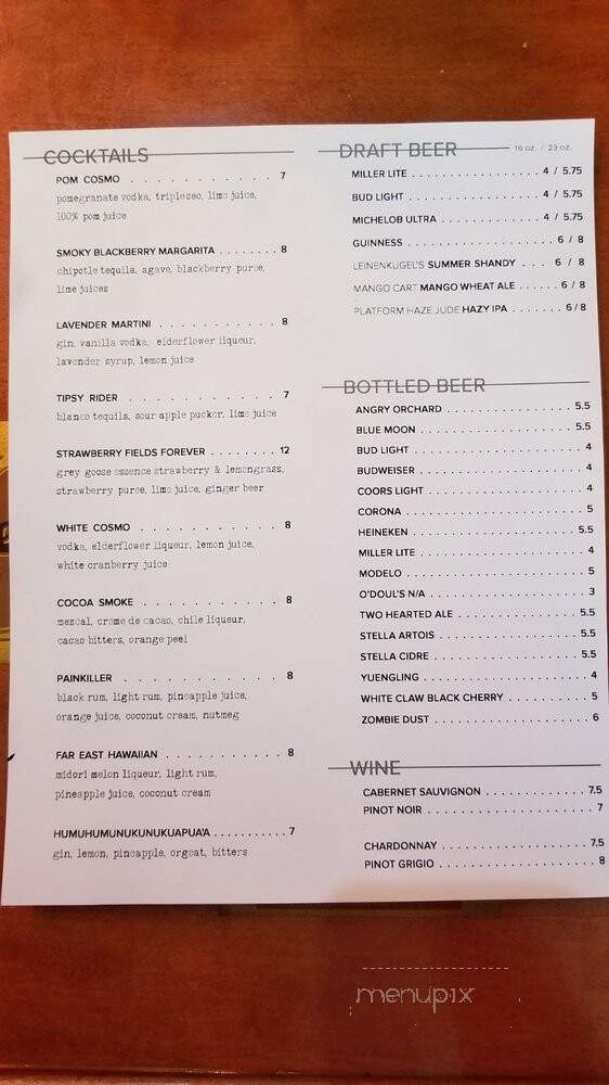 Table 97 - Mishawaka, IN menu_pic
