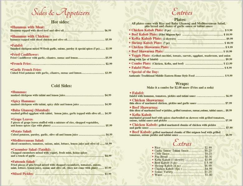 Habibi Yalla - Los Angeles, CA menu_pic