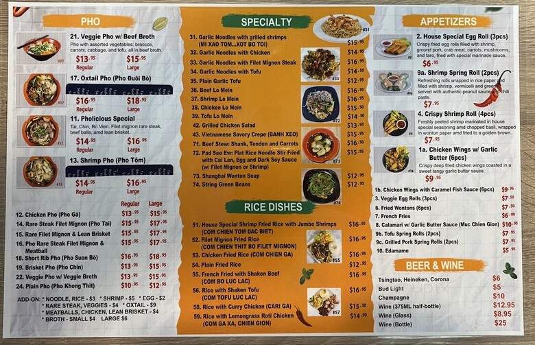 Pho Tung & Cafe - Lake Forest, CA menu_pic
