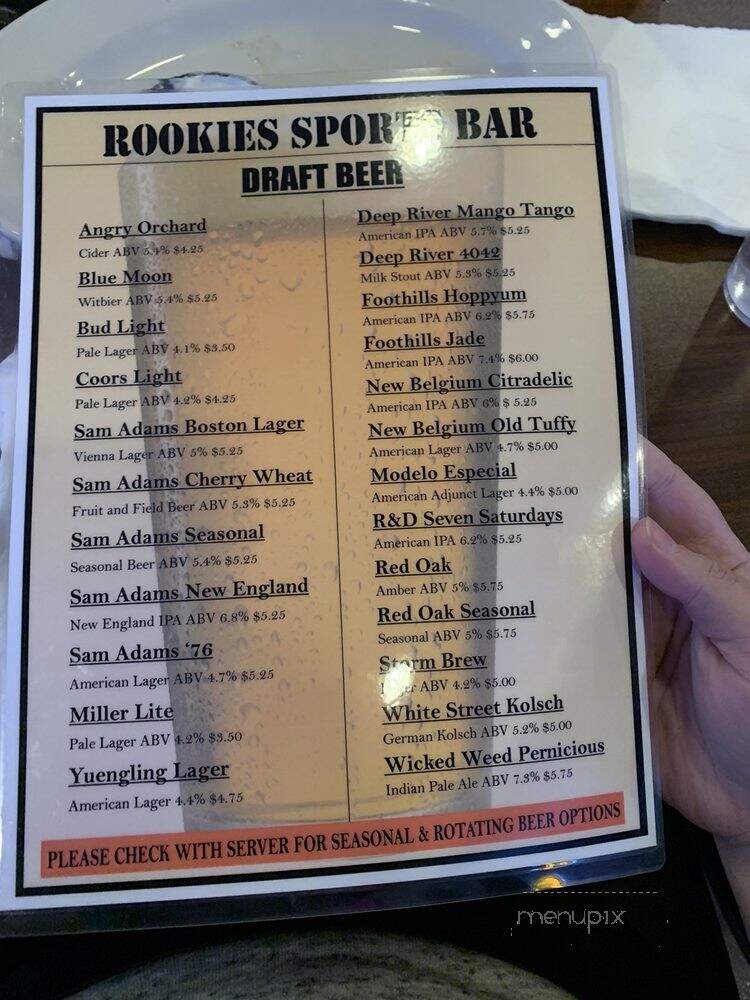 Rookies Sports Bar - Wake Forest, NC menu_pic