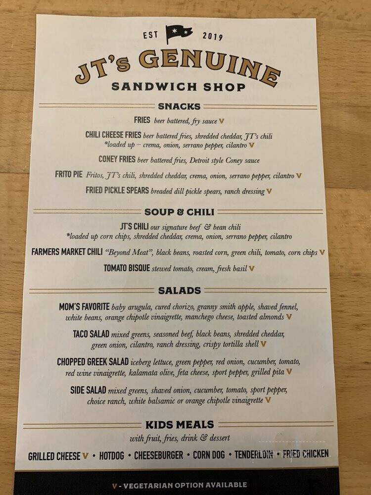 JT's Genuine Sandwich Shop - Chicago, IL
