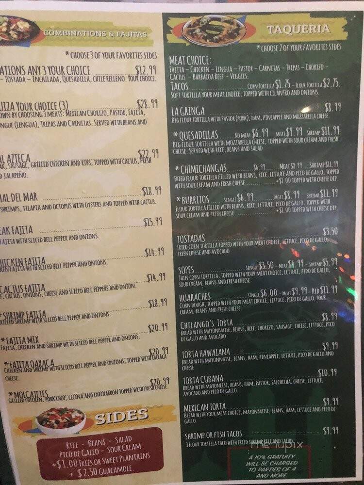 Chilango's Bar & Grill - New Orleans, LA menu_pic