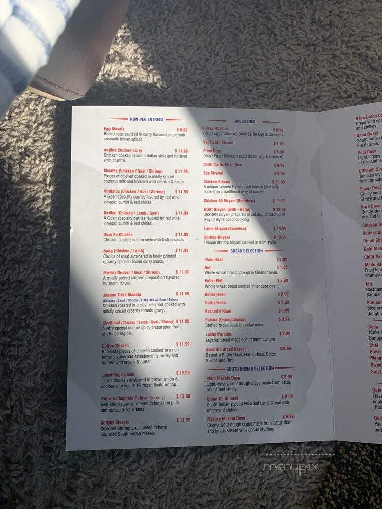 Jashan Indian cuisine - Greenwood, IN menu_pic