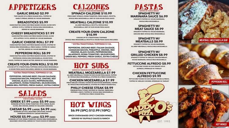 DaddyO's Pizza - Katy, TX menu_pic