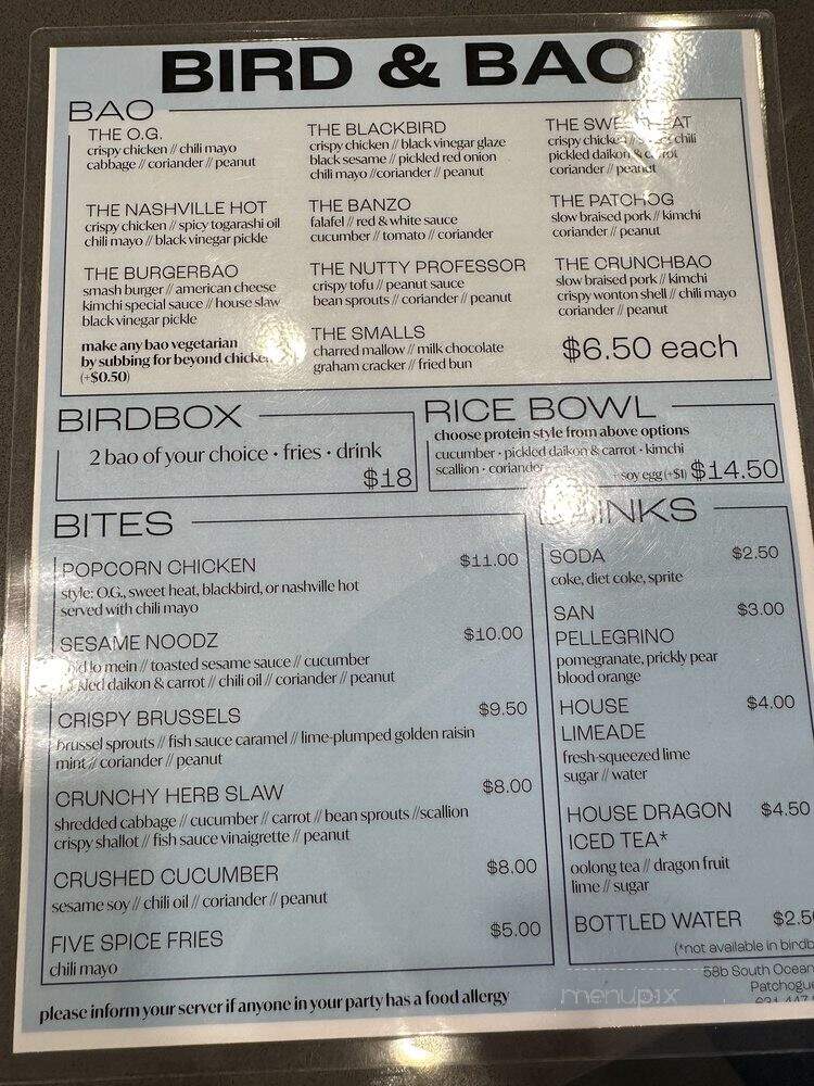 Bird And Bao - Patchogue, NY menu_pic