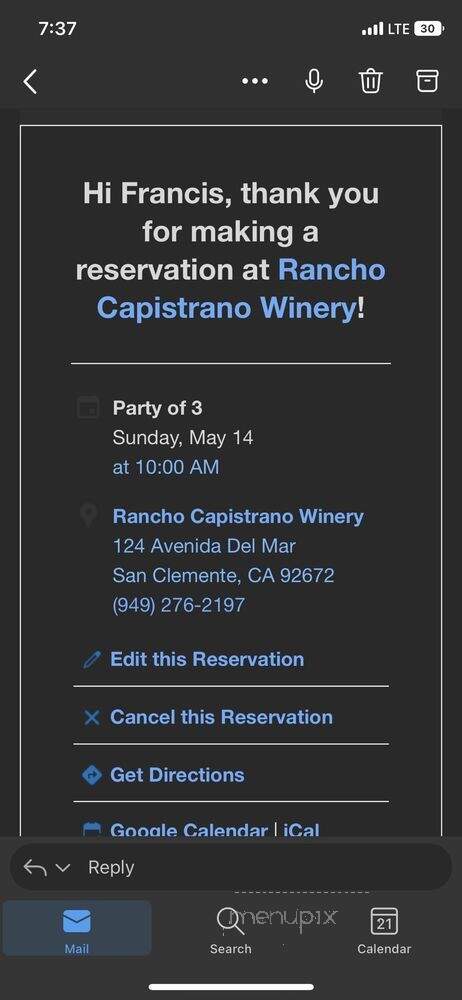 Rancho Capistrano Winery - San Clemente, CA