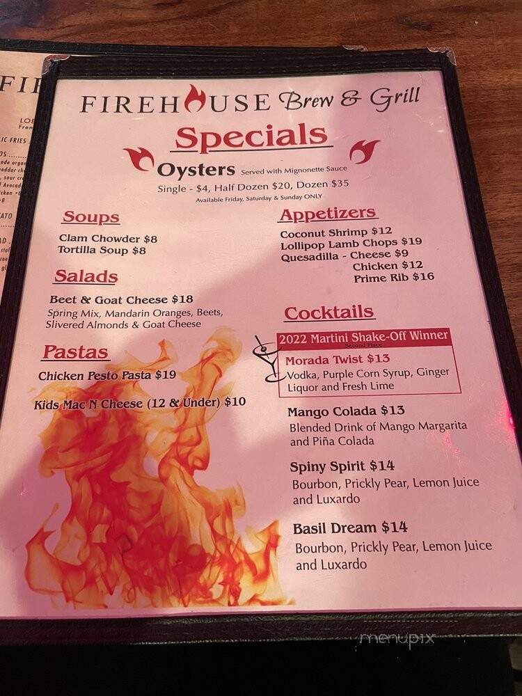 Firehouse Brew & Grill - Martinez, CA menu_pic