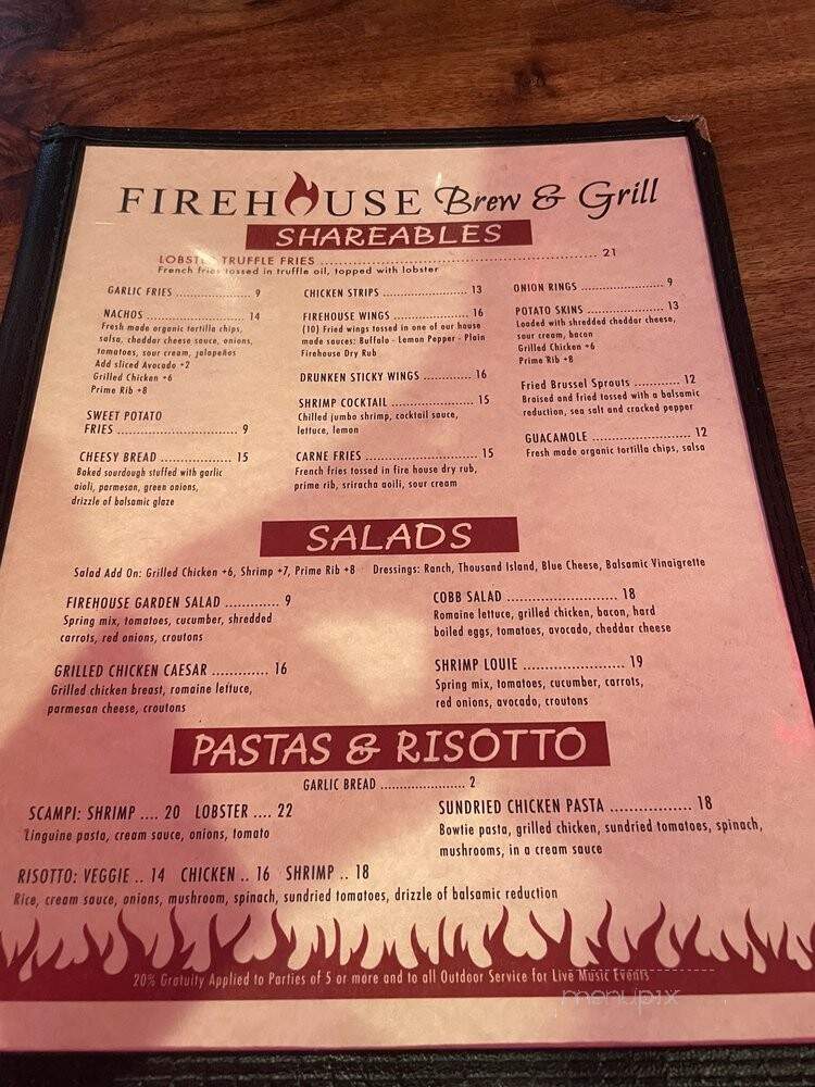Firehouse Brew & Grill - Martinez, CA menu_pic
