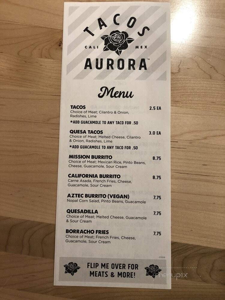 Tacos Aurora - Nashville, TN menu_pic