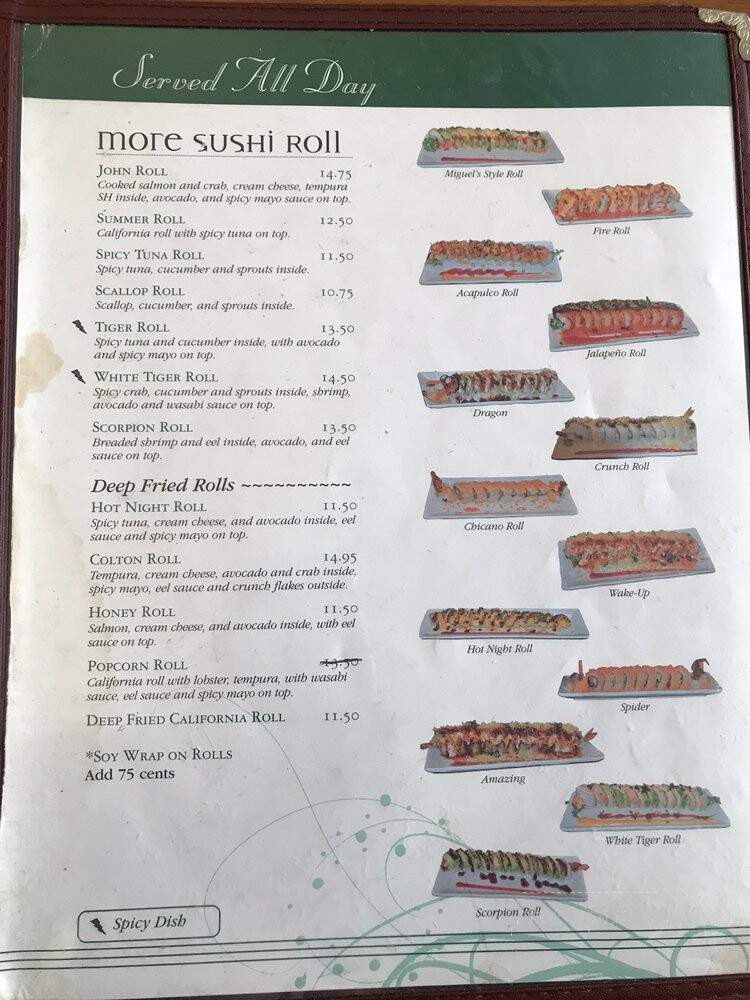 Sushi Miguel Style - Moreno Valley, CA menu_pic