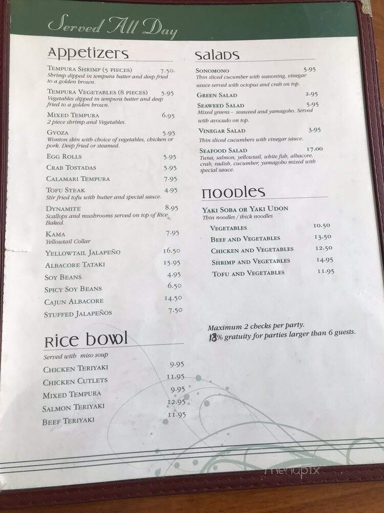 Sushi Miguel Style - Moreno Valley, CA menu_pic
