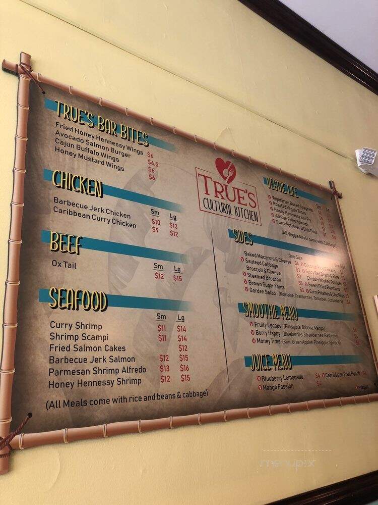 True's Cultural Kitchen - Richmond, VA menu_pic