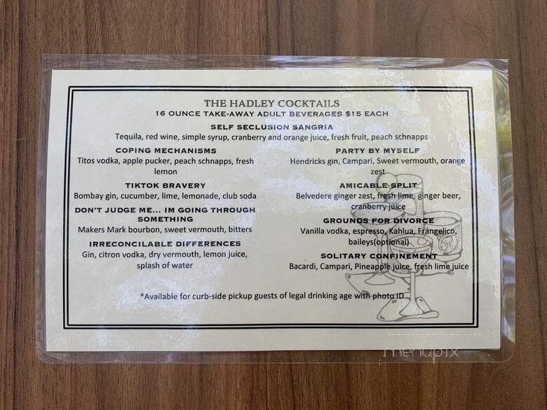 The Hadley - Philadelphia, PA menu_pic