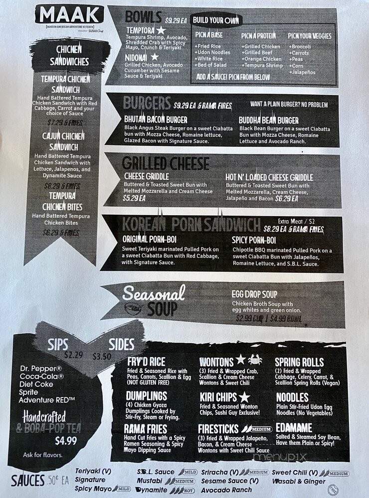 Maak - Sulphur Springs, TX menu_pic