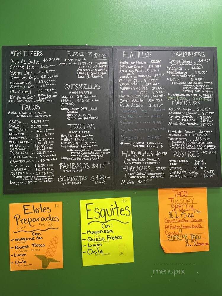 Fonda las tarascas - Charlotte, NC menu_pic