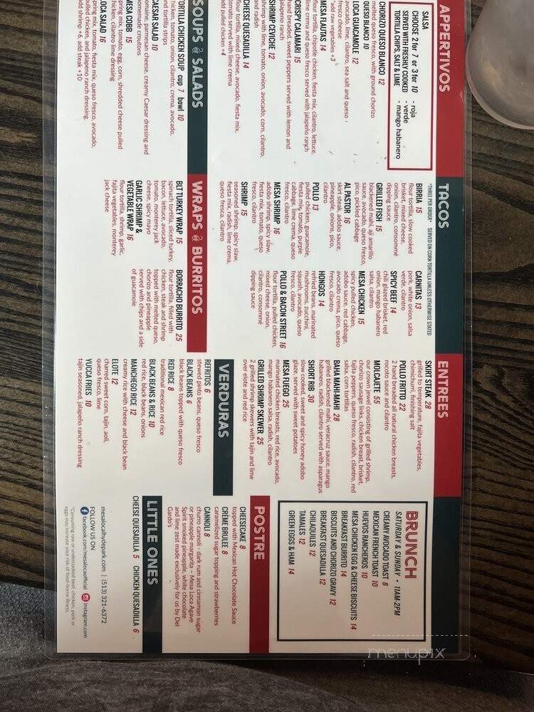 Mesa Loca - Cincinnati, OH menu_pic