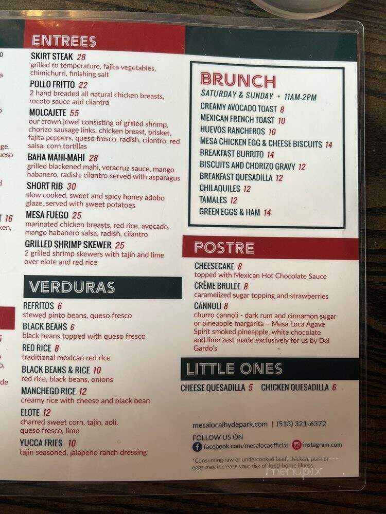 Mesa Loca - Cincinnati, OH menu_pic