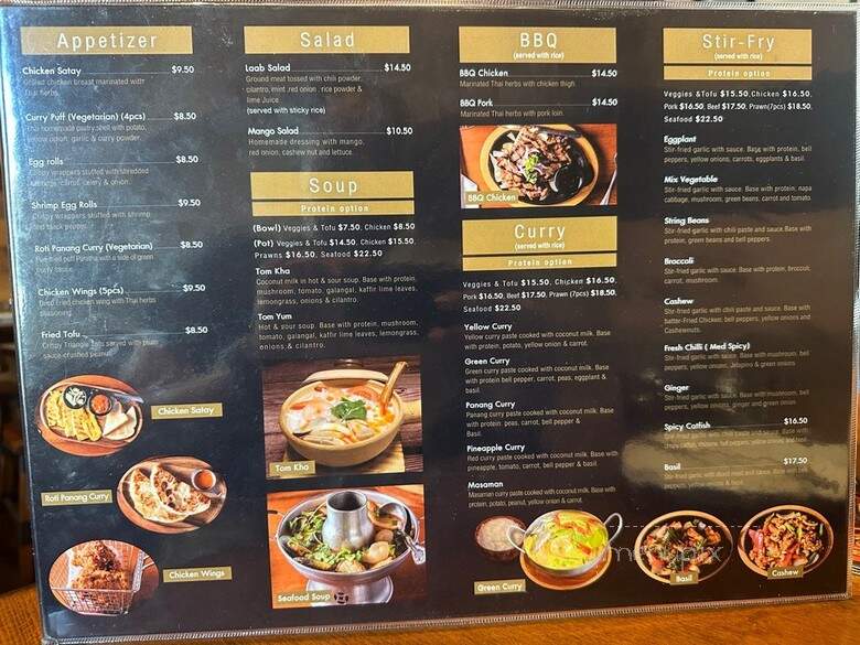 Tarah Thai Kitchen - San Jose, CA menu_pic