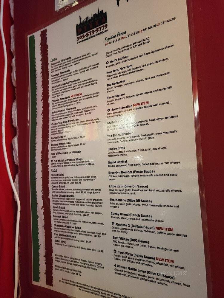 Brooklyn's Finest Pizza - Denver, CO menu_pic