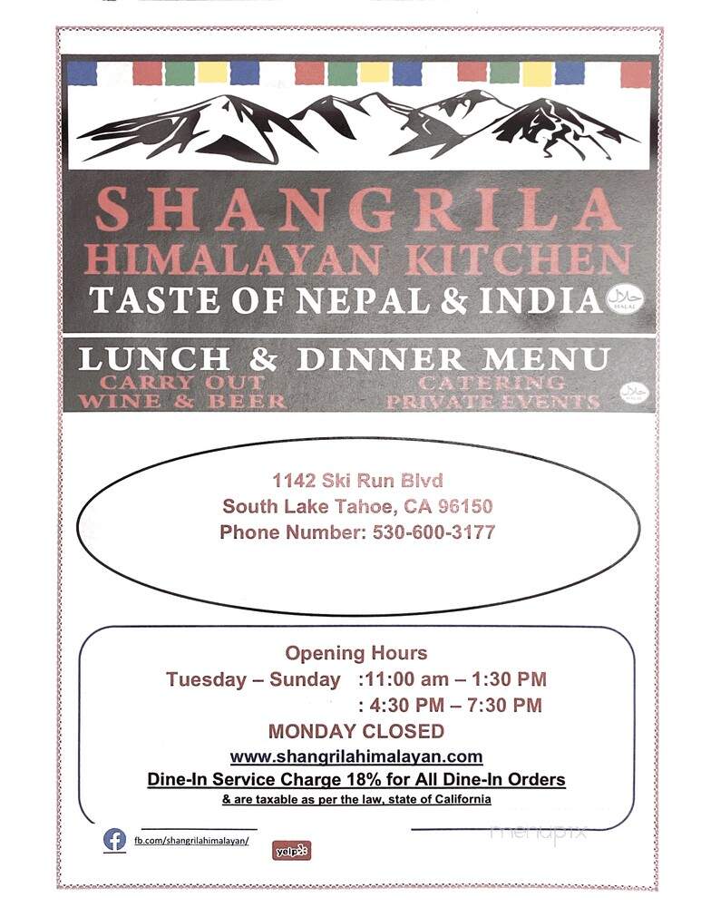 Shangrila Himalayan Kitchen - South Lake Tahoe, CA